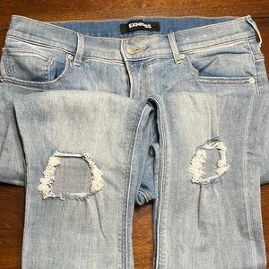 Express legging high rise 14R light blue/ ripped